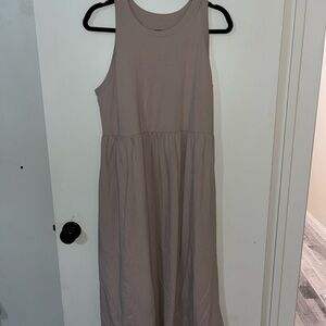 a new day Sleeveless Beige Midi Dress